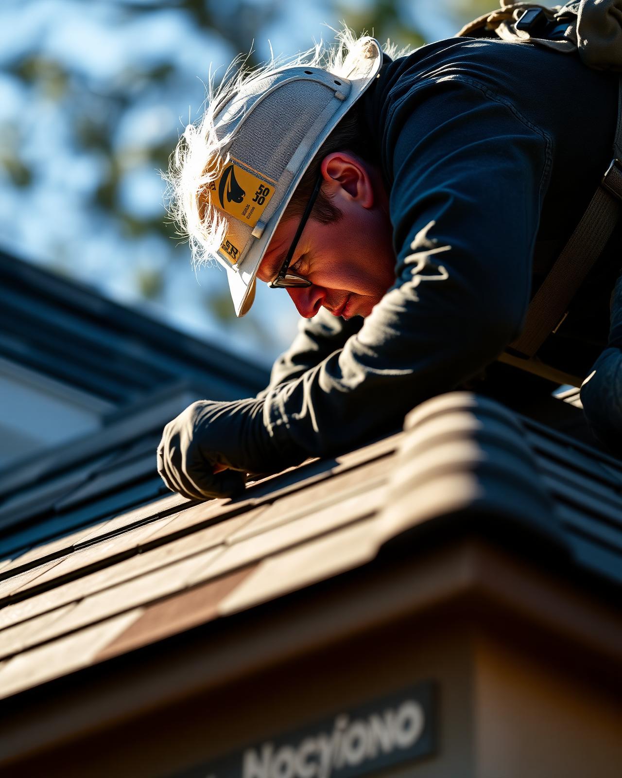 Commercial roofing crew installing single-ply membrane